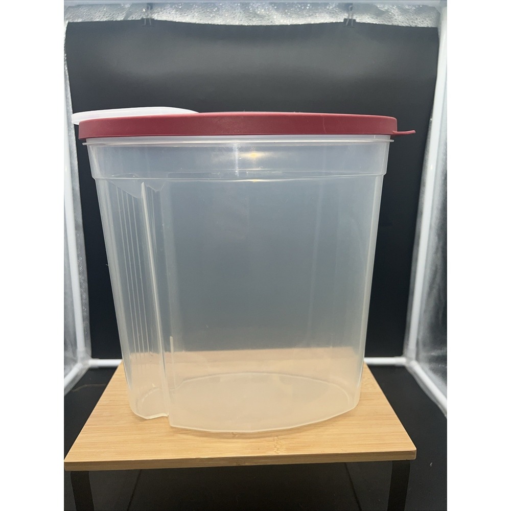 Rubbermaid, 1.5 Gallon, Clear, Cereal Keeper, With Red Lid 516H